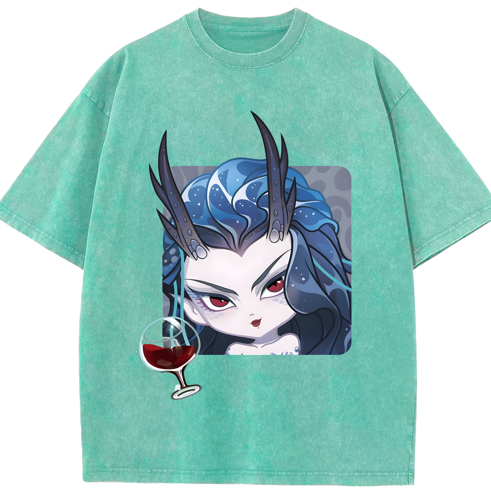 （画像用） Ne Zha 2 ナタ 魔童の大暴れ 綿100% ヴィンテージ風 半袖Tシャツ（フロントプリント）